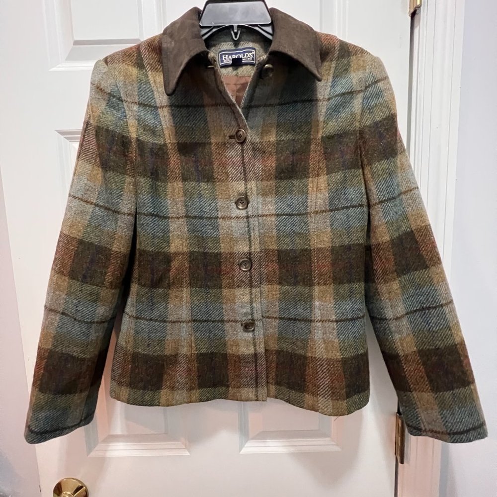 Harold's size 4 100% wool plaid blazer